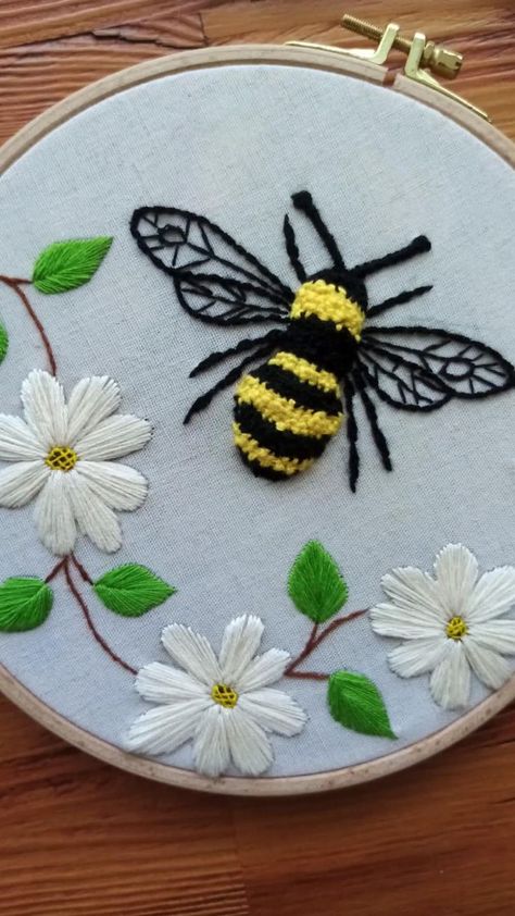 Bee Embroidery in 2022 | Bee embroidery design, Bee embroidery, Crafts Bee Embroidery Pattern Free, Bee Embroidery Pattern, Bee Embroidery Design, Embroidery Crafts, Bicycle Painting, Bee Embroidery, Animal Embroidery Designs, Bee Crafts, Animal Embroidery