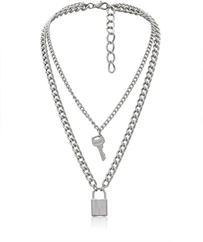 Amazon.com: 4 Stars & Up - Necklaces / Jewelry: Clothing, Shoes & Jewelry Grunge Jewelry, Padlock Necklace, Edgy Jewelry, Key Pendant Necklace, Lock Necklace, Rock Punk, Key Necklace, Necklace Statement, Key Pendant