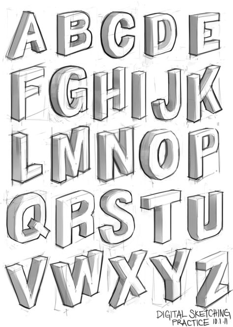 Block Letter Fonts, Alphabet Graffiti, Alfabet Font, Bubble Letter Fonts, Lettering Styles Alphabet, Lettering Guide, Graffiti Lettering Fonts, Alfabet Letters, Hand Lettering Art