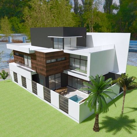 Casas The Sims Freeplay, Modern Minecraft Houses, Minecraft Mansion, Minecraft Interior Design, Minecraft Modern, Easy Minecraft Houses, Cool Minecraft Houses, Minecraft Room, Cute Minecraft Houses