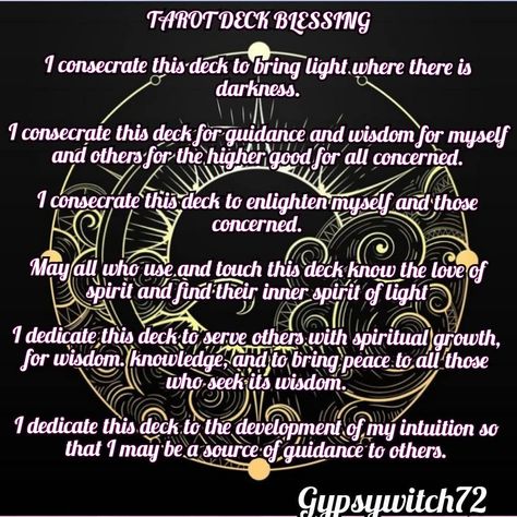 Gypsy Witch’s Instagram post: “Another tip if you choose,  is a blessing that connects you with your deck. Make sure your deck is all back in order or if you've just…” Solar Eclipse In Libra Tarot Spread, New Moon In Libra Tarot Spread, New Moon In Capricorn Tarot Spread, Full Moon In Aquarius Tarot Spread, New Moon In Gemini Tarot Spread, Tarot Book, Soul Healing, New Deck, Spiritual Enlightenment