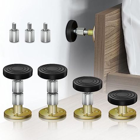 SPEETH 4 Pack Headboard Stoppers, Adjustable Bed Noise Stopper for Wall, Bed Frame Post Anti-Shake Tool, Head Board Stabilizer Pad Support Bumper Guards, Threaded Fixer Keep from Squeaking, 30-105mm Wall Bed Frame, Adjustable Bed Headboard, Bed With Posts, Metal Furniture Legs, Bed Parts, Adjustable Bed Frame, Sofa Wall, Support Wall, Headboard Wall