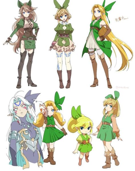 Rule 63 Links from all across time | The Legend of Zelda | Know Your Meme Weiblicher Elf, Princesa Zelda, Legend Of Zelda Memes, Rule 63, Hyrule Warriors, Link Zelda, Zelda Art, Legend Of Zelda Breath, Ocarina Of Time