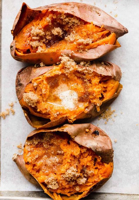 Baked Sweet Potato Oven, Best Baked Sweet Potato, Brown Sugar Sweet Potatoes, Sweet Potato Oven, Sweet Potatoes With Marshmallows, Sweet Potato Toppings, Sweet Potato Recipes Roasted, Sweet Potato Hummus, Sweet Potato Recipes Baked