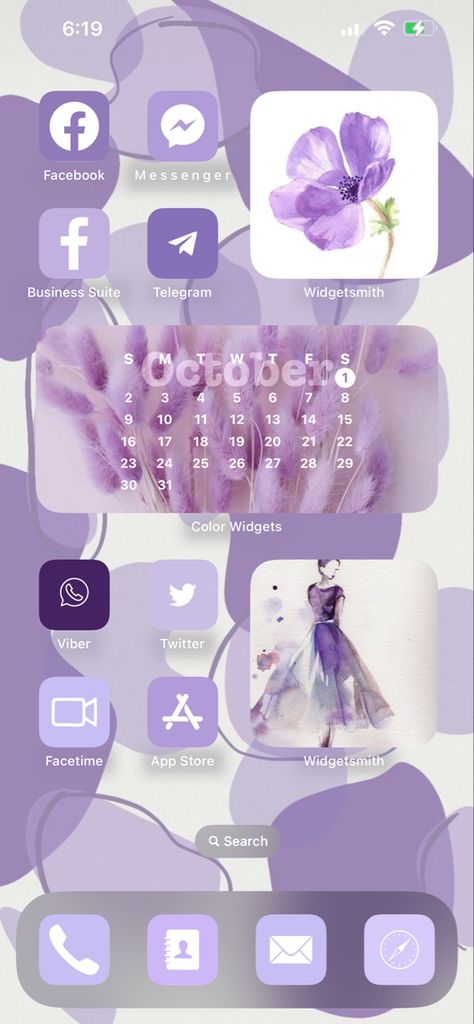 Theme ❤️ Home Screen Purple Wallpapers, Theme For Iphone, Purple Theme, Iphone Home Screen Layout, Screen Layout, Cute Images With Quotes, Purple Themes, Aesthetic Stuff, Cute Images