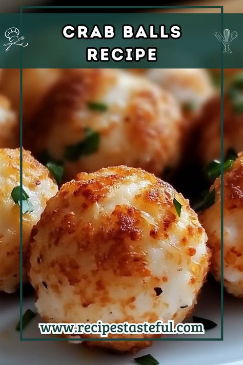 Deliciously tender crab balls, perfectly seasoned and baked to golden perfection, making for a perfect appetizer or snack. Crab Balls Recipe, Crab Balls, Baked Crab, Ritz Crackers, Quick Weeknight Meals, Balls Recipe, Chopped Salad, Perfect Appetizers, Freshly Baked