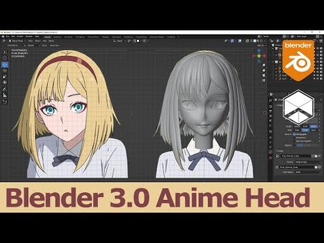 First try Blender 3.0: Quick Modeling Anime Head Cosette Schneider Character | Nhij Quang #3DModeling #DigitalArt #CGI #3DDesign #VirtualReality #ComputerGraphics #3DPrinting #Animation Anime Character Sheet, Cosette Schneider, 3d Practice, Create Anime Character, Blender Character, Blender Modeling, Blender Character Modeling, Zbrush Tutorial, Photorealistic Rendering