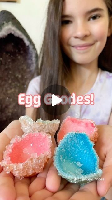 Grow Your Own Crystals Diy, Growing Crystals For Kids, Growing Crystals Science Project, How To Grow Crystals, Egg Geodes, Egg Shell Geodes, Grow Your Own Crystals, Geode Crystals, Growing Crystals