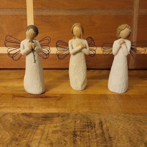 Willow Tree S/3 Angels with Wings: Loving Angel, Remembrance, Angel of Wishes Angels With Wings, 3 Angels, Willow Tree, Wish Shopping, Angel Wings, Im Not Perfect, Angel, Clothes Design