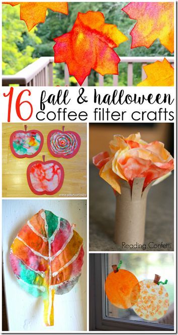 16 fun, creative, and unique Coffee Filter fall crafts for kids! Coffee Filter Crafts For Kids, November Crafts, Crafts Fall, Coffee Filter Crafts, Fall Art Projects, 13 November, Fall Preschool, Fall And Halloween, Unique Fall