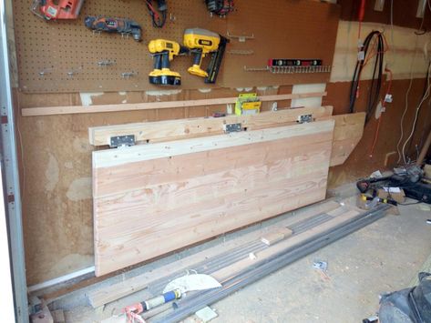 Making a Heavy Duty Folding Garage Workbench Workbench Organization, Workbench Top, Industrial Workbench, Garage Workbench, Workbench Designs, Folding Workbench, Garage Workshop Organization, Woodworking Garage, Workbench Plans Diy