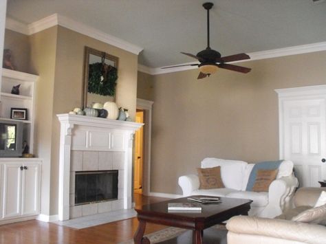 sherwin williams relaxed khaki on walls   rainwashed on ceiling Khaki Walls, Family Room Colors, Living Room Wall Color, Colored Ceiling, Up House, Living Room Colors, Living Room Paint, Room Paint, Cabinet Design