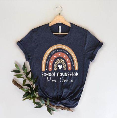 Personalized School Counselor Shirt Teacher Back To School | Etsy School Counselor Shirt, Counselor Shirt, School 2021, Outdoorsy Style, Teacher Back To School, Best Tank Tops, Matching Jordans, School Counselor, School Shirts