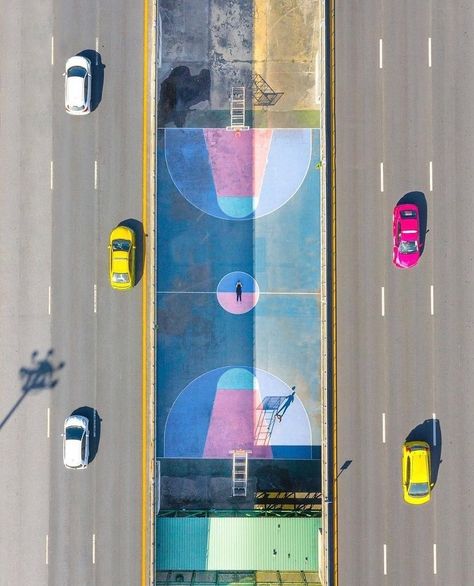 MesmerizeD’s Instagram post: “This colourful basketball court sits pretty below a highway in Bangkok, Thailand! 🇹🇭 🏀 ⁠ ⁠ Photo by @veeceecheng ⁠ ⁠ Found via…” Basketball Is Life, Floor Art, Graffiti Artist, Graffiti Styles, Bangkok Thailand, Graffiti Art, Urban Art, Art World, Bangkok