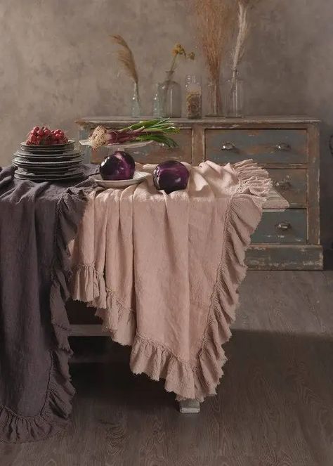 Greyish Blue, French Country Cottage, Antique Pink, Table Linen, Home Spa, Contemporary Decor, Kitchen Stuff, Interior Designer, Home Textile