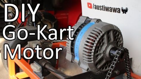 DIY Go Kart Motor Go Kart Ideas, Dc Generator, Electric Bike Diy, Go Kart Frame, Homemade Go Kart, Electric Go Kart, Go Kart Plans, Go Kart Parts, Car Alternator