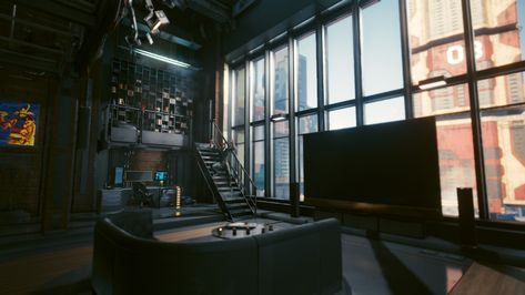 Cyberpunk Room Interiors, Futuristic Mansion, Cyberpunk Apartment, Futuristic Interior Design, Penthouse Interior, Futuristic Interior, Loft Apartment, Dream Apartment, Cyberpunk 2077