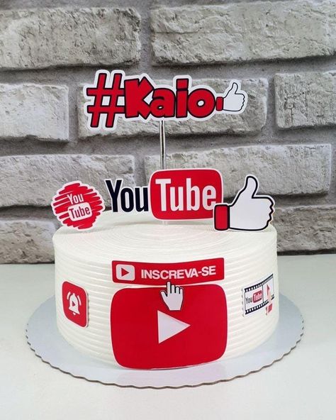 Youtube Cake Theme, Youtube Birthday Cake, Youtube Cake, Youtube Theme, Checkerboard Cookies, Youtube Birthday, Youtube Party, Cake Decorating Frosting, 10th Birthday Parties