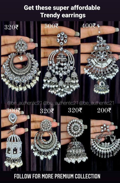 Oxidised Jewellery Earrings, Bridal Jewellery Earrings, Indian Bridal Jewelry Sets, Choker Designs, Edgy Jewelry, Pretty Jewelry Necklaces, Fancy Jewellery Designs, Ring Holder Wedding, Silver Jewellery Indian