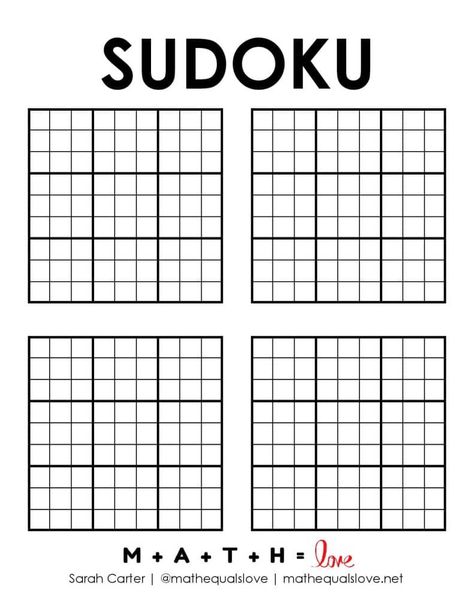 These blank sudoku grid printables are available in two formats with either one large blank puzzle or four smaller blank sudoku puzzles. Grid Printable, Blank Puzzle, Grid Puzzles, Sudoku Puzzles, Resin Keychain, Logic Puzzles, Brain Teasers, Puzzles For Kids, High School Students