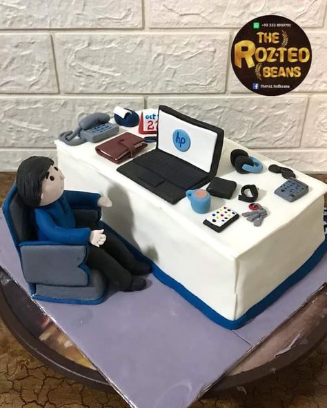 #theroztedbeans #officecake #officespace  #officethemedcake #cake #officedesigncake #officedesign #officedesk #officedeskcake #officecakes #officeoffice #officedecor #semifondantcake #chocolatefudgecake #customizedcake #fondantoffice #fondantcake #fondantchair #keenu #keenuwallet #charactercake #fondantdecoration #fondanttoppers #birthdaycakes #bestcakeintown #cakedecorating #cakeforboss #bosscake #cakeforcolleague #cakeforoffice Laptop Cake Designs, Office Theme Cake, Wedding Cake Designs Simple, Cake Cute, Office Themes, Chocolate Fudge Cake, 50th Birthday Cake, Birthday Cakes For Men, Cakes For Men