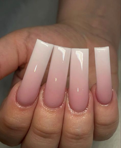 Ambre Nails, Ombré Nails, Milky Nails, Pink Ombre Nails, Ombre Acrylic Nails, Basic Nails, French Acrylic Nails, Acrylic Nails Coffin Pink, Long Square Acrylic Nails