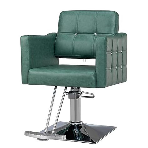 Salon Styling Chair for Hair Stylist Wide Seat, Hydraulic Barber Chair with Aluminium Footrest, Green Hair Salon Chair Heavy Duty, Beauty Spa Cosmetology Shampoo Hairdressing Equipment Green Hair Salon, Hair Salon Chair, Hairdressing Equipment, Stylist Chair, Hair Salon Chairs, Salon Styling Chairs, Spa Chair, Salon Chairs, Best Salon