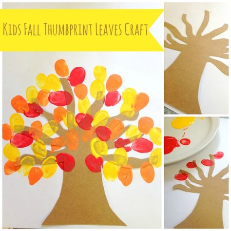 Check out this great easy craft & homeschool lesson in one! Kids Fall Thumbprint Leaves Craft is perfect for your fall leasson plans! Leaf Crafts Kids, Leaves Crafts, Leaves Craft, Activities For Elementary Students, Fall Crafts For Toddlers, September Crafts, Autumn Leaves Craft, November Crafts, K Crafts