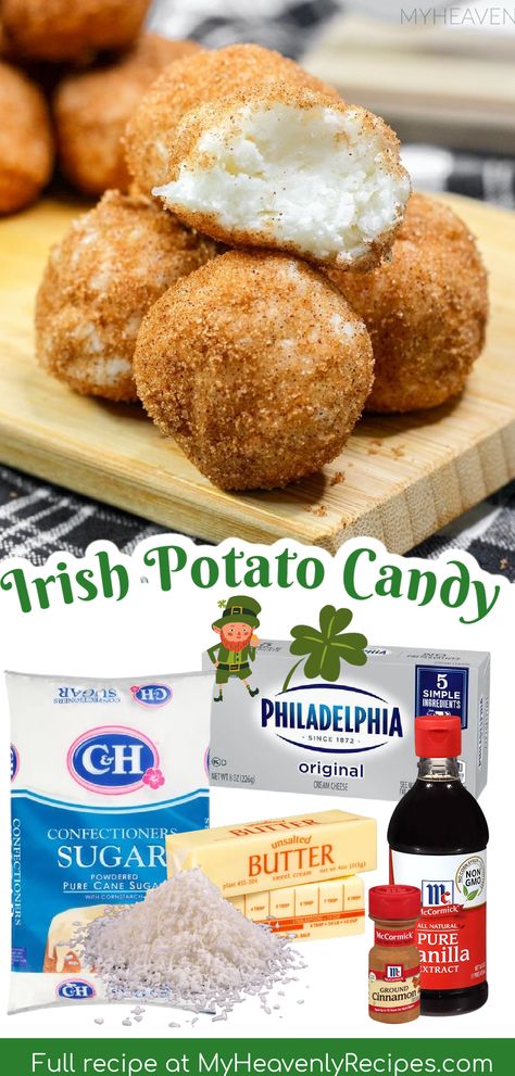 irish potato candy Irish Candy Potatoes, How To Make Irish Potatoes, Forgein Food Recipes, Irish Treats Traditional, Irish Baked Potatoes, Irish Potatoes Candy, Irish Candy Recipes, Irish Snacks Traditional, Irish Appetizers St Patrick's Day