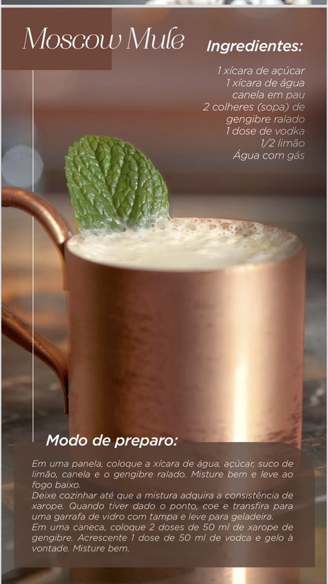 Muscle Mule Drink, Moscow Mule Receita, Ouzo, Moscow Mule, Vodka, Chef, Drinks, Instagram