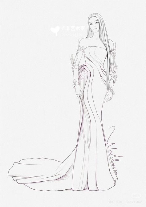 Croquie Poses Illustration, Butterfly Dress Sketch, Dress Illustration Design, Bride Fashion Illustration, Fashion Design Inspiration Board, Fashion Collection Inspiration, Fashion Model Sketch, Fashion Illustration Tutorial, Fashion Figure Drawing