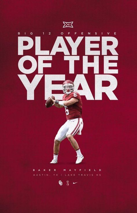 Sports Poster Ideas, Sooner Football, Oklahoma Sooners Football, Graphic Design Posters Layout, Oklahoma Football, Ou Football, Sports Design Inspiration, Sports Poster, Sport Banner