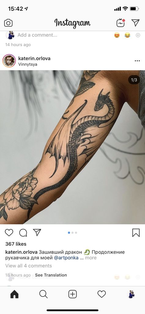 Dragon sleeve arm Dragon Tattoo Bicep, Dragon Tattoo Upper Arm, Dragon Tattoo Wrapped Around Arm, Dragon Tattoo With Wings, Dragon Tattoo Forearm, Dragon Tattoo Leg, Inside Of Arm Tattoo, Dragon Tattoo Arm, Celtic Dragon Tattoos