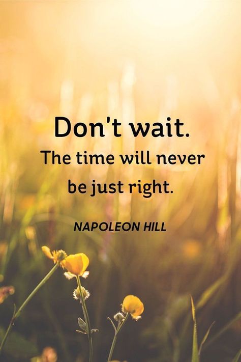 Don't wait. The time will never be just right Kayla Ward, Inspirational Quotes With Images, Inspiring Photography, Coban, Quotes Thoughts, Louise Hay, Awesome Quotes, Short Inspirational Quotes, Entrepreneur Motivation