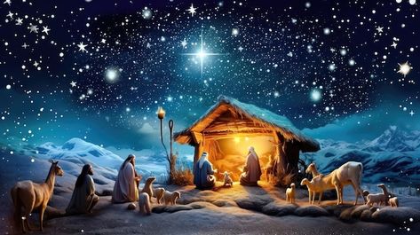 Nativity Cover Photos Facebook, Nativity Desktop Wallpaper, Jesus Born Christmas Wallpaper, Nativity Scene Wallpaper, Jesus Born Christmas, Navity Scene, Nativity House, Christmas Nativity Scene Display, Nativity Scene Pictures