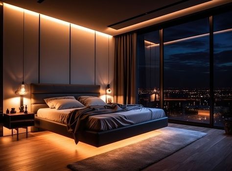 Dark Modern Bedroom, Dark Bedroom Aesthetic, Male Bedroom Ideas, Neoclassical House, Design Your Bedroom, Bedroom Design Inspiration, Classy Bedroom, Dark Bedroom, Modern Luxury Bedroom