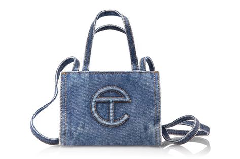 Telfar Is Dropping Denim Bags | Hypebeast Telfar Bags, The Afterparty, Contrast Top, Iconic Bags, Denim Bag, Washed Denim, Party Bag, Cute Bags, Small Crossbody Bag