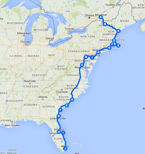 The Best Ever East Coast Road Trip Itinerary East Coast Usa, Road Trip Map, East Coast Travel, East Coast Road Trip, Usa Trip, Rv Road Trip, Us Road Trip, Road Trip Ideas, Road Trip Hacks