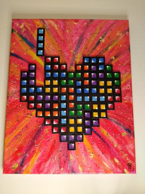 Iron Beads made a Tetris Painting 50 x 40 Tetris Painting, Art Lessons Middle School, Inspiration Painting, Iron Beads, Middle School Art, Art Inspiration Painting, School Art, How To Make Beads, Art School