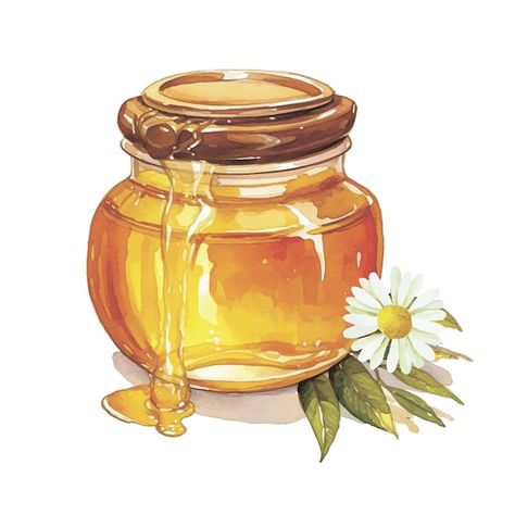 Honey Jar Sketch, Milk And Honey Illustration, Honey Jar Art, Honey Drawing Cute, Honeypot Drawing, How To Draw Honey, Jar Of Honey Drawing, Honey Jar Illustration, Honey Jar Drawing