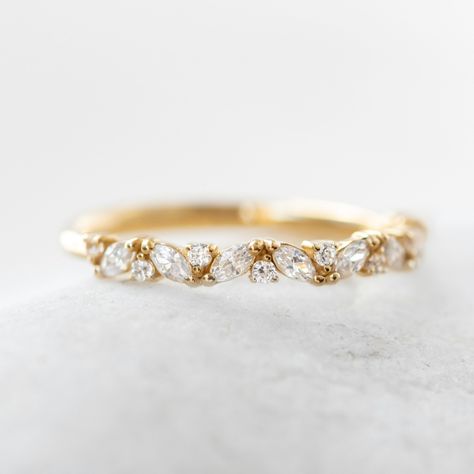 Ethical Wedding Rings, Delicate Wedding Band, Ring Bands, Sapphire Wedding Band, Half Eternity Wedding Band, Yellow Gold Wedding Ring, Types Of Diamonds, Bridal Bands, Eternity Wedding Band