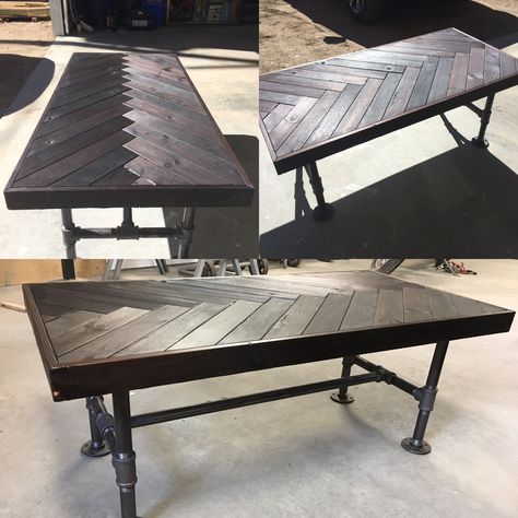 Industrial Coffee, Sugi Ban, Shou Sugi Ban, Epoxy Table, Industrial Coffee Table, Pallet Coffee Table, Herringbone, Craft Projects, Coffee Table