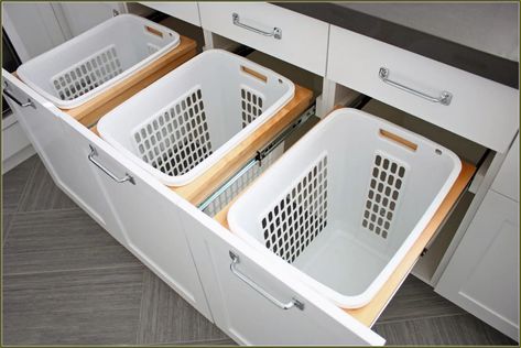 Laundry Room Hamper, Diy Lavanderia, Laundry Hamper Cabinet, Hamper Cabinet, Ikea Laundry, Laundry Room Baskets, Ikea Laundry Room, Laundry Basket Storage, Dream Laundry Room