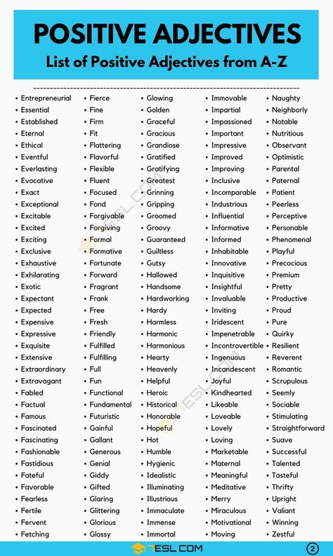 Positive Adjectives | 600 Best Positive Adjectives that Will Brighten Your Day! Powerful Adjectives, Negative Adjectives, Adjectives To Describe People, Personality Adjectives, Comma Rules, Positive Adjectives, Adjective Words, Battleship Game, English Grammar Book