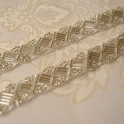 Selene Pearl Beaded Trim, Wedding Trim, Jewelry Trim, Wedding Trim of Gown, Bridal Sashes, Bridal Shoes, Craft, Epaulette Strass (#2, 2 Yards) : Amazon.co.uk: Home & Kitchen Macrame Ribbon, Shoes Craft, Beaded Wedding Jewelry, Beads Macrame, Gown Bridal, Wedding Sash Belt, Bead Sewing, Beading Jewelry, Sewing Appliques