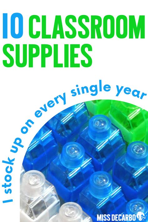 10 Classroom Supplies I Use Every Year - Miss DeCarbo Brain Bins, Classroom Supplies List, Classroom Wishlist, Classroom Organization Elementary, Book Bins, Elementary Learning, Vocabulary Lessons, School Supplies List, Elementary Activities