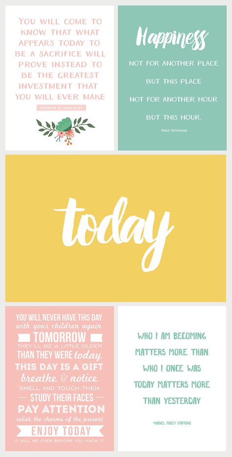 Focus on TODAY - a collection of inspiring printable quotes available for free download at www.simpleasthatb... Quotes About Today, Focus On Today, Filofax Ideas, Craft Printables, Pocket Letters, Printable Quotes, Smash Book, My Thoughts, One Word