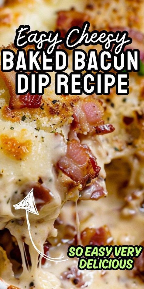 Cheesy Baked Bacon Dip Bacon Horseradish Dip Recipe, Cheese Dip Recipes Easy, Baked Cheese Dip, Baked Dip, Bacon Dip Recipes, Delicious Casserole Recipes, Bacon Cheddar Dip, Cheesy Bacon Dip, Bacon Cheese Dips