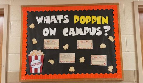 Look Whats Happening Bulletin Board, College Bulletin Board Ideas Resident Assistant, Whats Happening Bulletin Board Ideas, Campus Resources Bulletin Board, About Me Bulletin Board Ra, Welcome Bulletin Boards College, Ra Welcome Bulletin Boards, Events Bulletin Board, Ra Boards College