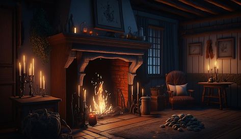 Medieval Environment, Fireplace Aesthetic, Kate Bridgerton, Candlelit Room, Fireplace Drawing, Cosy Fireplace, Cottage Fireplace, Fire Drawing, A Dark Room